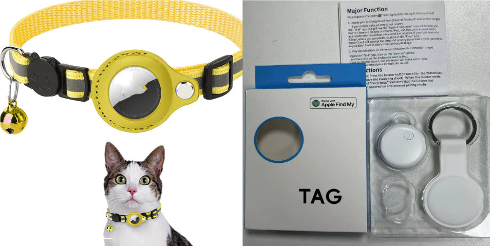 Reflective Pet Collar with AirTag Holder
