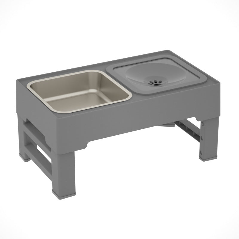 Adjustable Stainless Steel Double Dog Bowl Stand