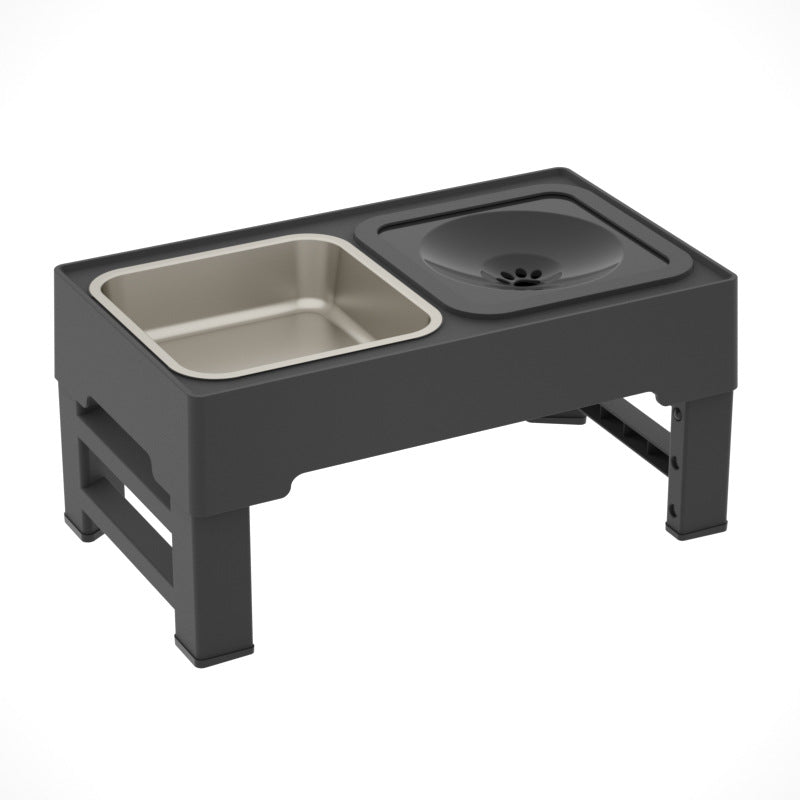 Adjustable Stainless Steel Double Dog Bowl Stand