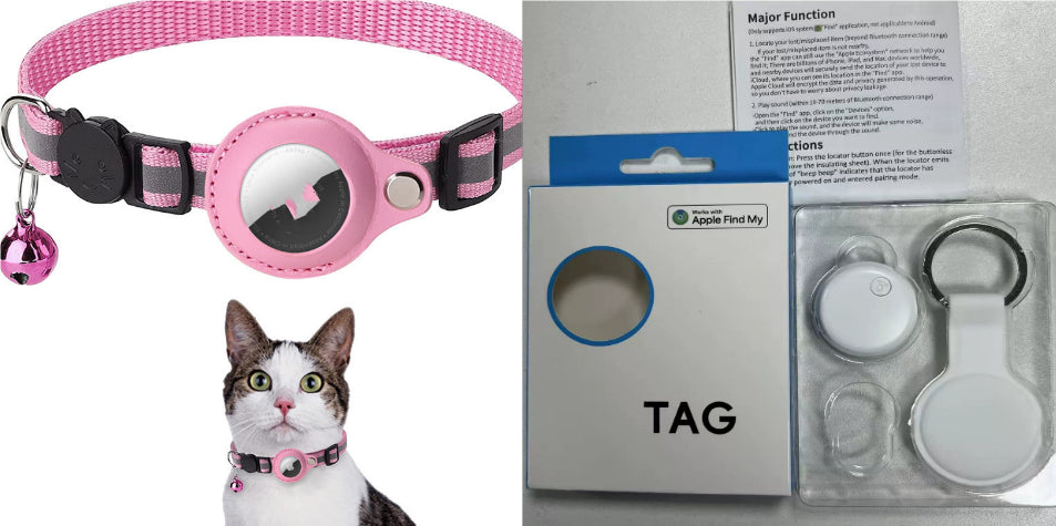 Reflective Pet Collar with AirTag Holder