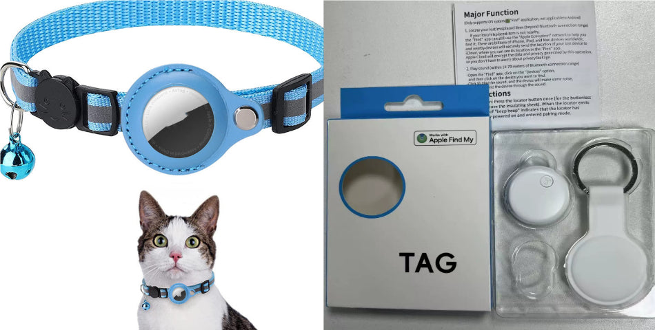 Reflective Pet Collar with AirTag Holder
