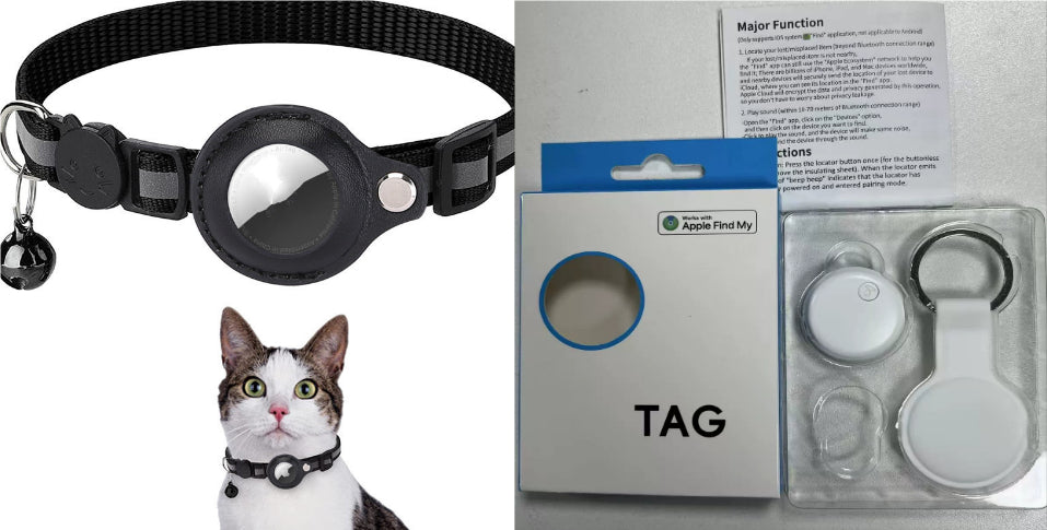 Reflective Pet Collar with AirTag Holder