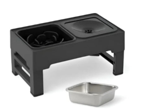 Adjustable Stainless Steel Double Dog Bowl Stand
